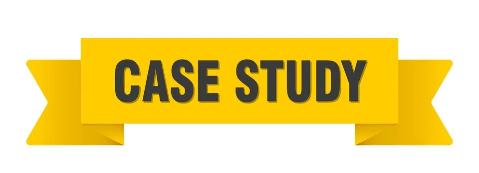 Case study yellow ribbon isolated on transparent background. case study ribbo 스톡 일러스트