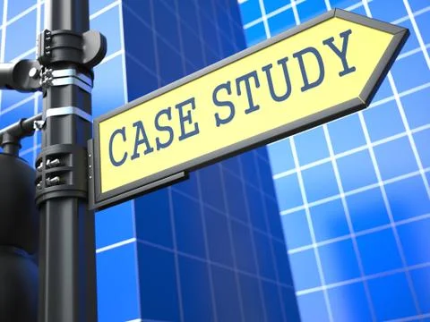 Case Study on Yellow Roadsign. Stock Illustration