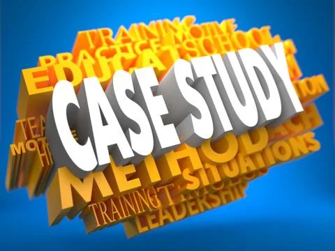 Case Study on Yellow WordCloud. Illustrazione stock