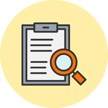 Case Stusies Line Filled Circle Icon Stock Illustration