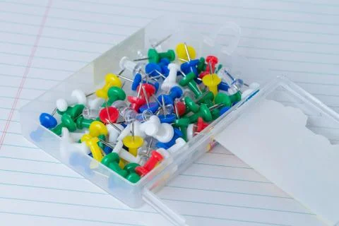 Case of Thumb Tacks Stock Photos