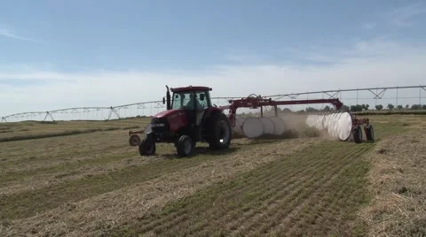 Case Tractor Drive By Raking Stock Footage 40463508