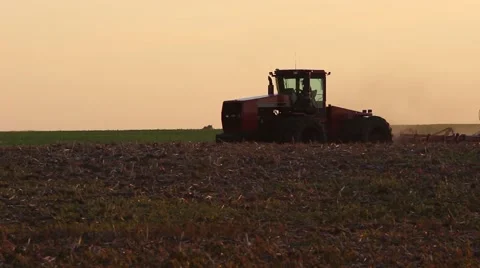 Case Tractor Plowing Field Stock Footage 65324474