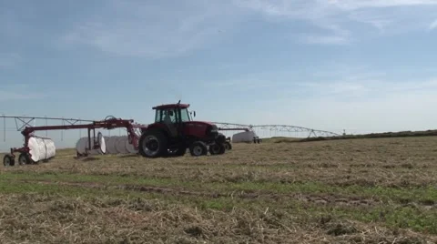 Case Tractor Raking Set Shot Stock Footage 40463149