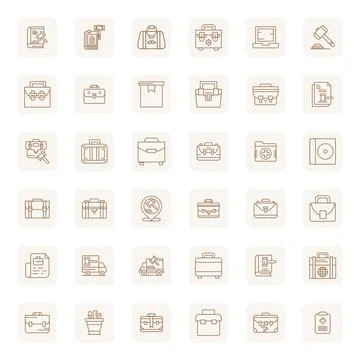 Case Vector Graphics featuring 36 Regular Bold Outline Pixel Optimized 256x.. Stock Illustration