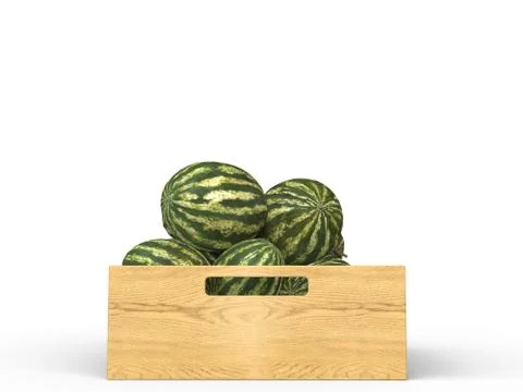 Case of watermelons Stock Photos