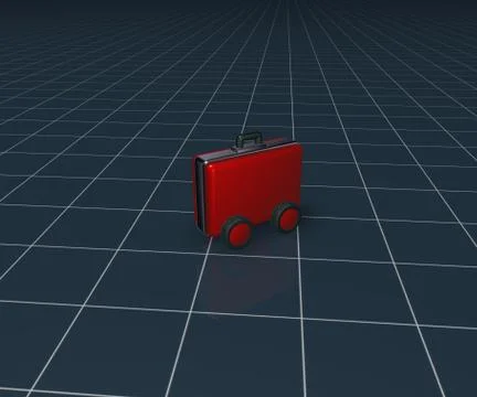 Case on wheels - 3d illustration Stock Illustration