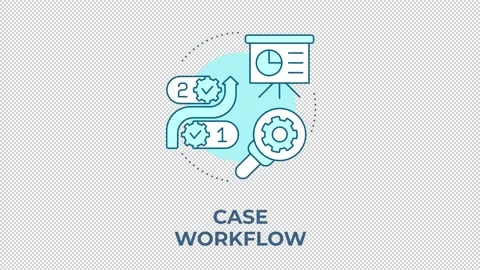 Case workflow blue concept icon animation Stock Footage 344176595