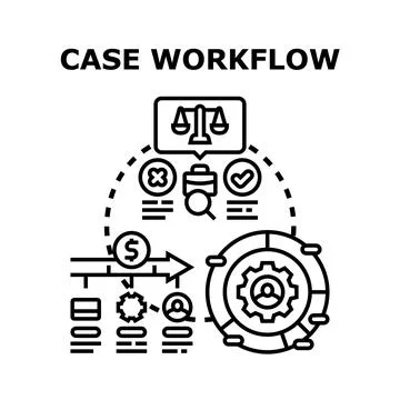 Case workflow process managing legal business affairs イラスト素材