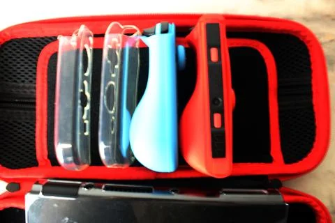 Cases for Nintendo Switch Oled controller and game console Stock Photos