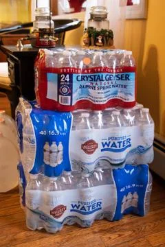 Cases of water Stock Photos