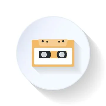 Casette flat icon Stock Illustration