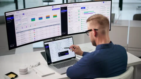 Caseworker Using Social Services Software Stock Footage 347283633