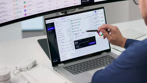 Caseworker Using Social Services Software Stock Footage 347897700