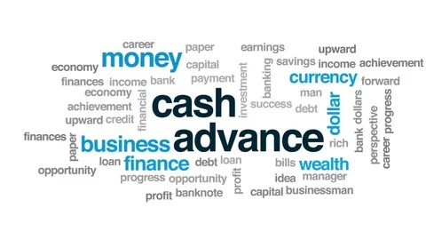 Cash advance animated word cloud, text design animation. Stock Footage 79671535
