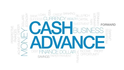 Cash advance animated word cloud, text design animation. Kinetic typography. Stock Footage 79904792