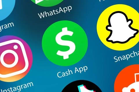 Cash App Logo Geld überweisen zahlen Zahlungsdienst Icon im Internet Hinte.. Stock Photos