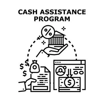 Cash assistance program for financial support and aid Illustrazione stock