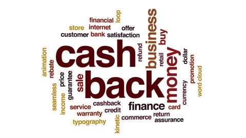 Cash back animated word cloud. Kinetic typography. Stock Footage 111575887