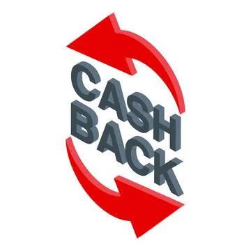 Cash back bonus with red circular arrows rotating isometric icon Illustrazione stock