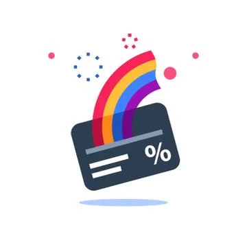 Cash back card, loyalty program, earn points, more money, perks concept Stockillustratie