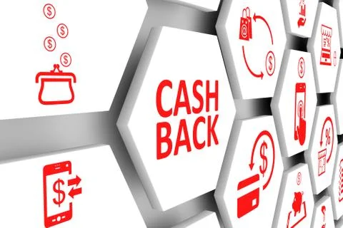 CASH BACK concept cell background 3d illustration Stock Illustration