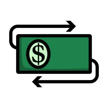 Cash Back Dollar Banknote Icon Stock Illustration