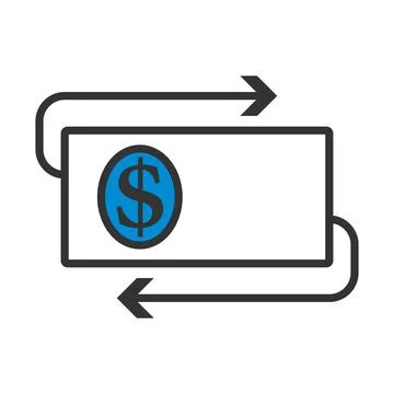 Cash Back Dollar Banknote Icon Stock Illustration