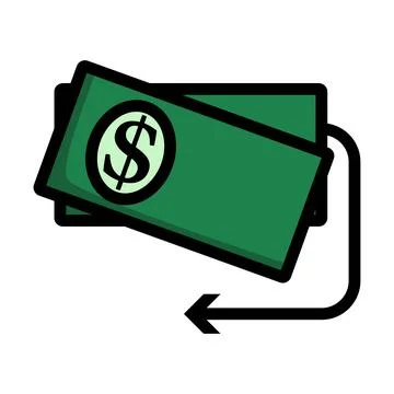 Cash Back Dollar Banknotes Icon Stock Illustration