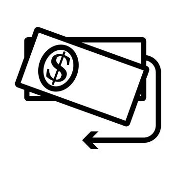 Cash Back Dollar Banknotes Icon Stock Illustration