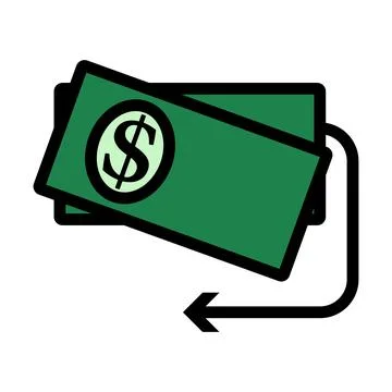 Cash Back Dollar Banknotes Icon Stock Illustration