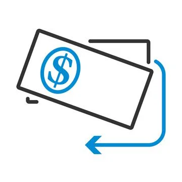 Cash Back Dollar Banknotes Icon Stock Illustration