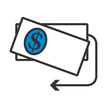 Cash Back Dollar Banknotes Icon Stock Illustration