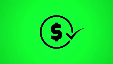 Cash back money refund loop animation, dollar sign with check mark motion g.. Stock Footage 346498016