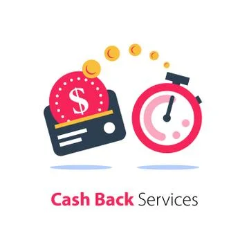 Cash back program, financial services, fast loan, credit card payment Stock Illustration