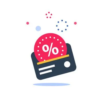 Cash back program, loyalty card, discount coupon, earn points for purchase Stockillustratie