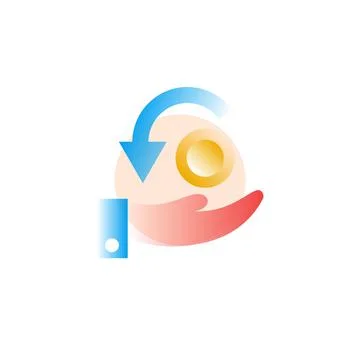 Cash back. Vector icon in gradient style Stock Illustration