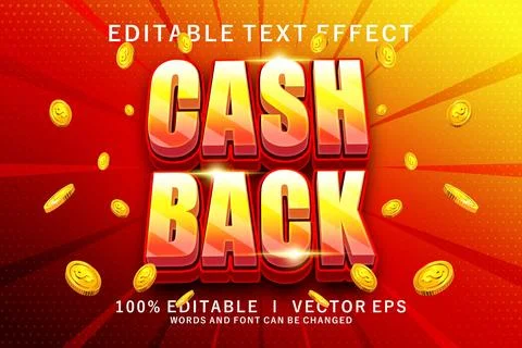 Cash back vector text effect with modern style design Stock Illustration