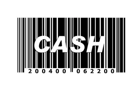 Cash on barcode Stock Illustration