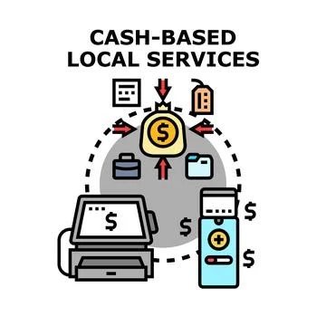 Cash based local service transactions and payment systems Stock Illustration