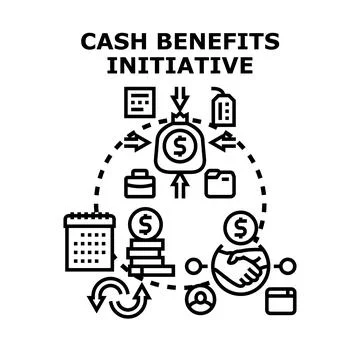 Cash benefits initiative program planning strategy 스톡 일러스트