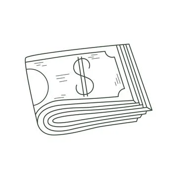 Cash bills folded in half Stock Illustration