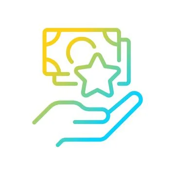 Cash bonus gradient linear vector icon Stock Illustration
