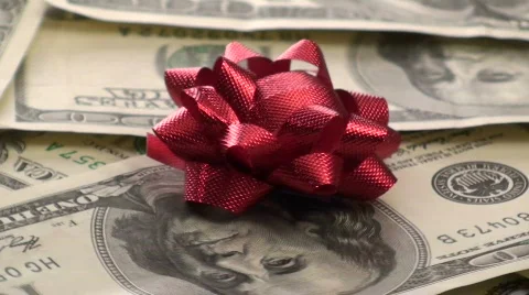 Cash with bow loop V4 - HD Stock Footage 571223