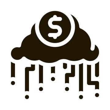 Cash cloud icon Vector Glyph Illustration Illustrazione stock