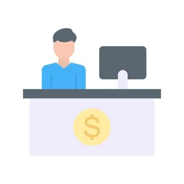 Cash Counter icon vector image. Stock Illustration