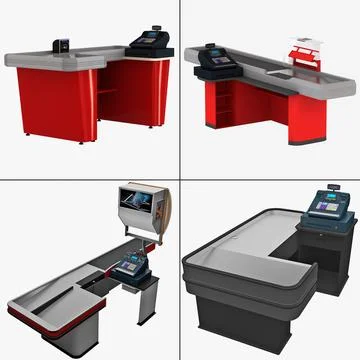 Cash Counters Collection 2 3D Model