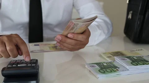 Cash Counting and Financial Calculation Stock Footage 340902484