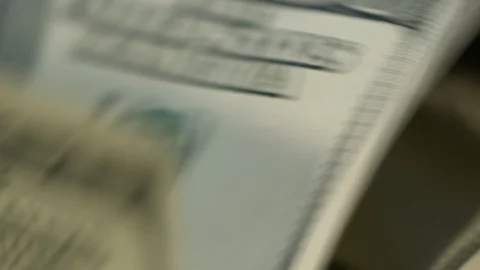 Cash counting machine calculating 100 dollar bills. Machine counting money Stock Footage 90498213