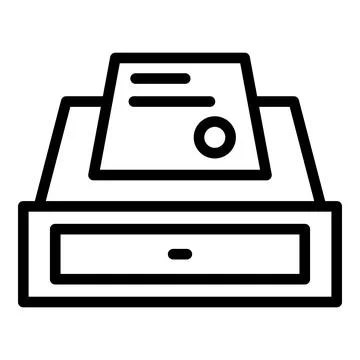 Cash deck icon outline vector. Register machine Stock Illustration